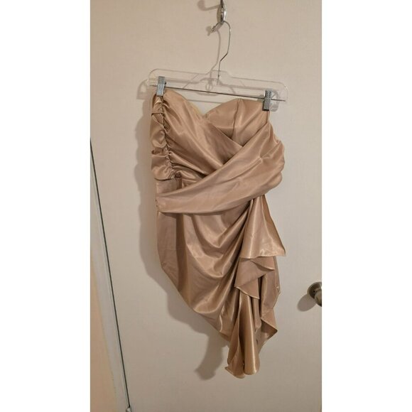 Blithe LA Mini Dress Champagne Size Medium Formal Wedding Satin Coquette NWT Y2K - Picture 1 of 11